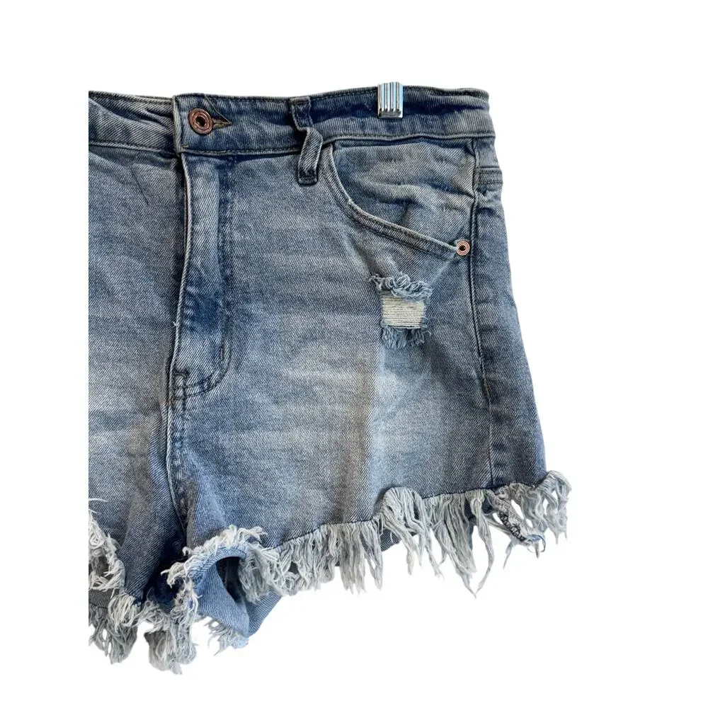 Re/Generation by One Teaspoon High Rise Distressed Denim Shorts Sz 11/30 summer